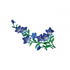 flower applique blue violet