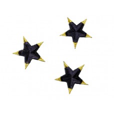 applicatie sterren marine blauw met goud 5cm