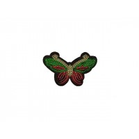 applicatie vlinder met pailletten rood groen