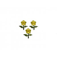 bloem applicatie geborduurd geel klein (3 stuks)