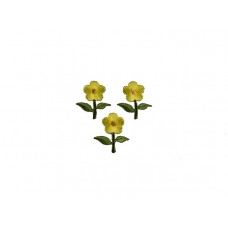bloem applicatie geborduurd geel klein (3 stuks)