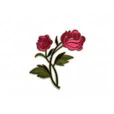 applicatie geborduurde roze bloemen op tak