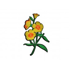 applicatie bloemen geel op groene tak