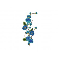 applicatie bloemen turquoise op tak