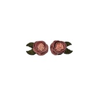 lurex roosjes met stamper oud roze 2 stuks
