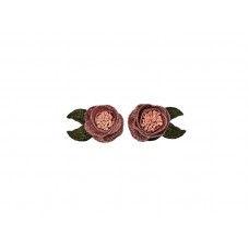 lurex roosjes met stamper oud roze 2 stuks