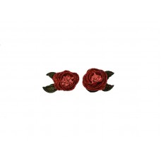 lurex roosjes met stamper rood 2 stuks