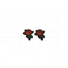 applicatie rozen rood zwart 2 stuks