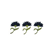 dark blue flower applique set 3 pieces