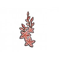 applicatie geborduurde ster bloemen roze middelgroot