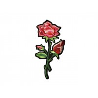 applicatie geborduurde roze roos middelgroot