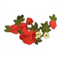 Bloemen applicatie rode roos mos groen tak