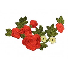 Bloemen applicatie rode roos mos groen tak