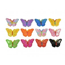 applicatie set kleine vlinders glanzend 12 stuks