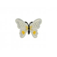applicatie geborduurde vlinder wit