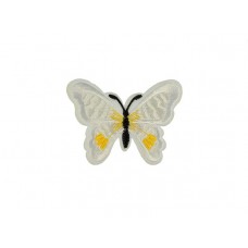 applicatie geborduurde vlinder wit