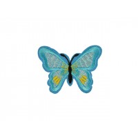 applicatie geborduurde vlinder turquoise