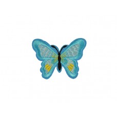 applicatie geborduurde vlinder turquoise