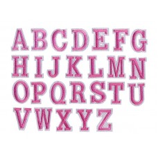applicatie alfabet letter roze wit