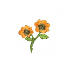 applicatie geborduurde bloemen oranje