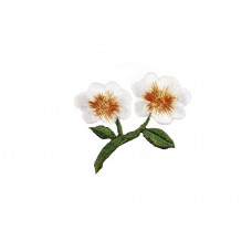 applicatie geborduurde bloemen wit