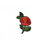 applicatie geborduurde rode roos