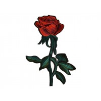 applicatie geborduurde rode roos groot