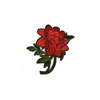 applicatie geborduurde rode roos middelgroot