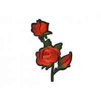 applicatie geborduurde rode rozen middelgroot