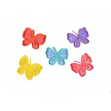 applicatie glanzende vlinders egaal (5 stuks)