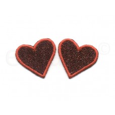 applicatie glitter hartjes rood (2 stuks)