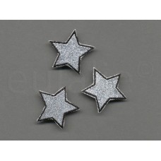 applicatie glitter zilveren sterren 3.5 cm