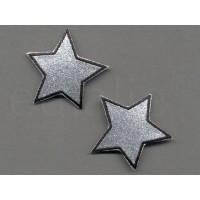 applicatie glitter zilveren sterren 5 cm