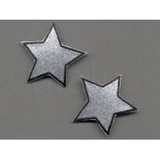 applicatie glitter zilveren sterren 5 cm