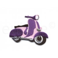 applicatie retro scooter paars roze