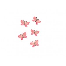 applicatie zalm roze zilver vlinders (5 stuks)