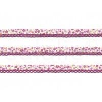 biaisband met kant & print paars lila