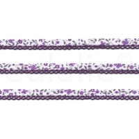 biaisband met kant en print paars