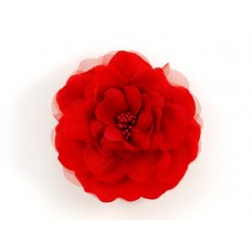 bloem corsage met kralen stamper rood