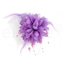 bloem corsage met parels lila