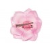 bloem corsage met organza bladeren roze