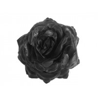 bloem corsage met organza zwart