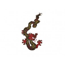 chinese draak met donkerrode kop 