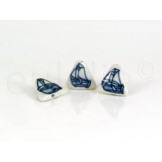 Delftsblauwe kralen zeilboot (3 stuks)