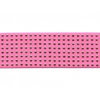 elastiek 6 cm fluor roze met gouden studs