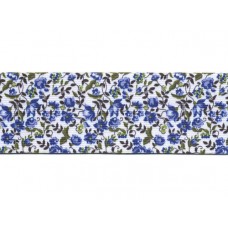 elastiek  bloemen blauw 6 cm