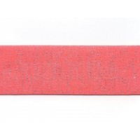 elastiek breed 6cm lurex fluor roze