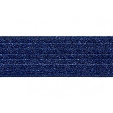 Elastiek lurex kobaltblauw 6cm