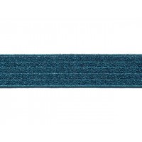 Elastiek lurex turquoise 4cm