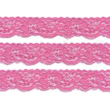 elastisch nylon kant 3 cm hard roze